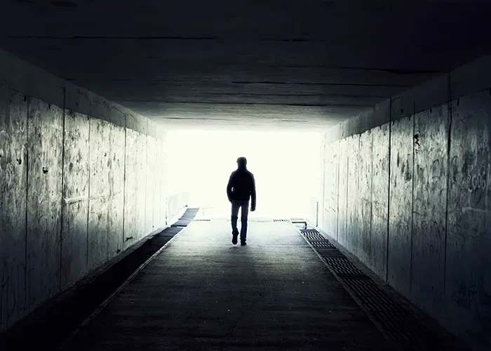 tunnel with silhouette